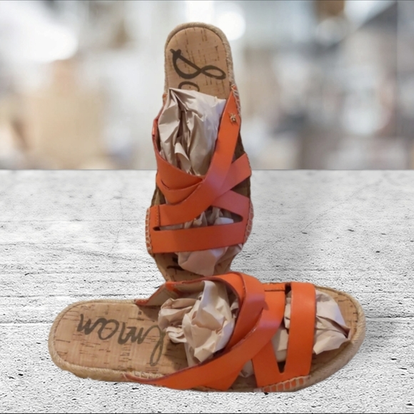 Sam Edelman leather strappy flip flop/sandals/ espadrilles slides size 7 - Picture 5 of 14